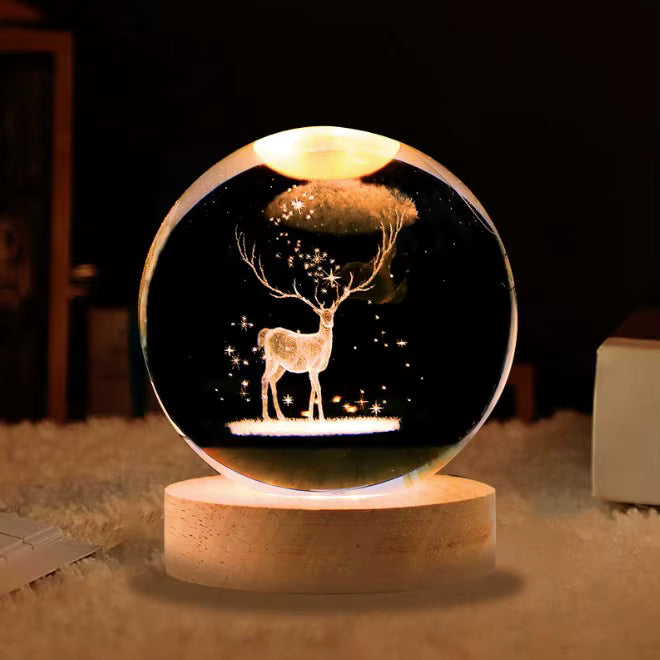 Top Quality Custom Milky Way Galaxy 3D Laser Engraved Glass Crystal Ball for Elk Souvenir Gifts